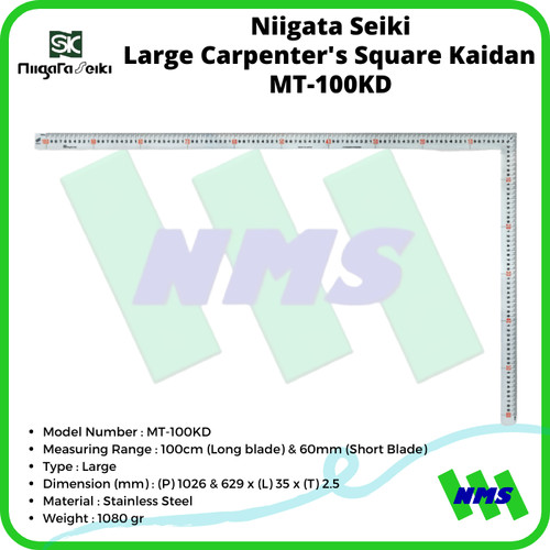 Penggaris Siku Niigata Seiki MT-100KD Carpenter's Square Kaidan 100cm