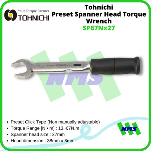 Tohnichi Preset Spanner Head Torque Wrench SP67Nx27 13 - 67Nm