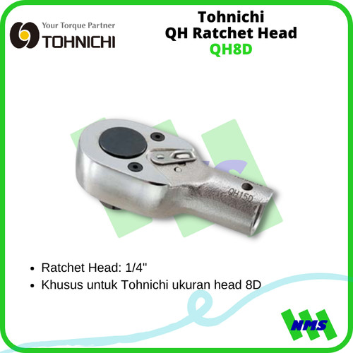 Kepala Kunci Torsi Tohnichi QH8D 1/4" QH Interchangeable Ratchet Head