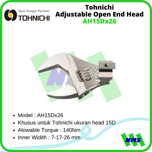 Tohnichi AH15Dx26 Adjustable Open End Head For 15D Head