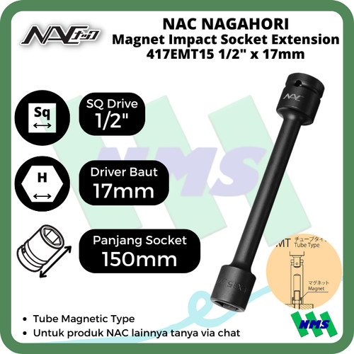 Impact Socket Ext Mata Sok Hitam 1/2 x 17mm Nagahori NAC 417EMT15