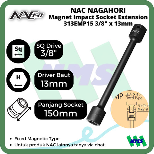 Impact Socket Ext Mata Sok Hitam 3/8 x 13mm Nagahori NAC 313EMP15