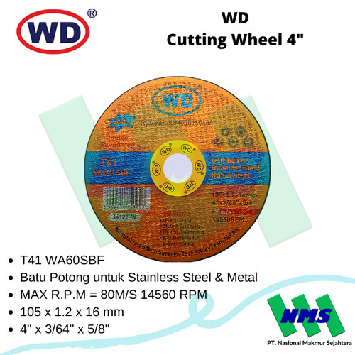 Batu Gerinda Potong Besi Mata Cutting Wheel WD 4 x 1.2 Gurinda Ori