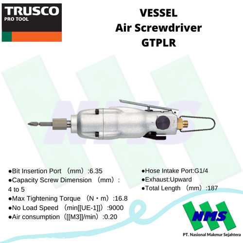 Pembuka Sekrup VESSEL GT-PLR Air Screwdriver 125-4375