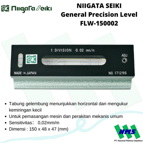 Alat Ukur Kemiringan NIIGATA SEIKI Precision Level FLW-150002 150mm