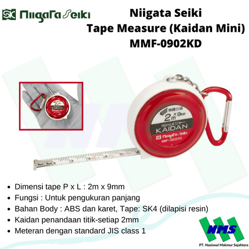 Meteran Kaidan Mini 2 Meter Niigata Seiki Tape Measure MMF-0902KD