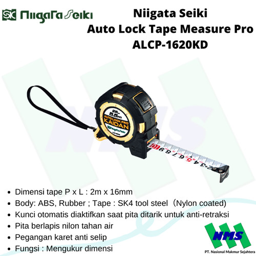 Meteran Niigata Seiki Auto Lock Tape Measure Pro ALCP-1620KD 2 m meter