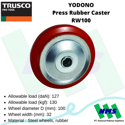 Roda Kastor YODONO Press Rubber Caster RW100 835-3168