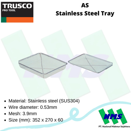 Nampan AS Stainless Steel Tray TRUSCO 821-4207