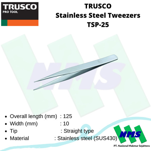 Pinset TRUSCO Stainless Steel Tweezers TSP-25 270-9031