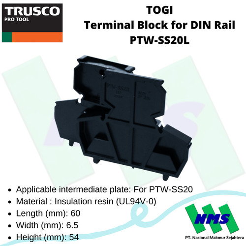 Terminal Block for DIN Rail TOGI PTW-SS20L 391-9072