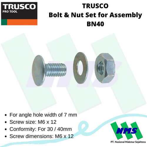 Baut Mur Set TRUSCO Bolt & Nut Set for Assembly BN40 507-3014