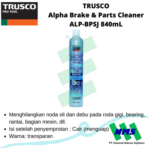 Pembersih Part Mesin TRUSCO 273-5644 Alpha Brake & Parts Cleaner 840mL