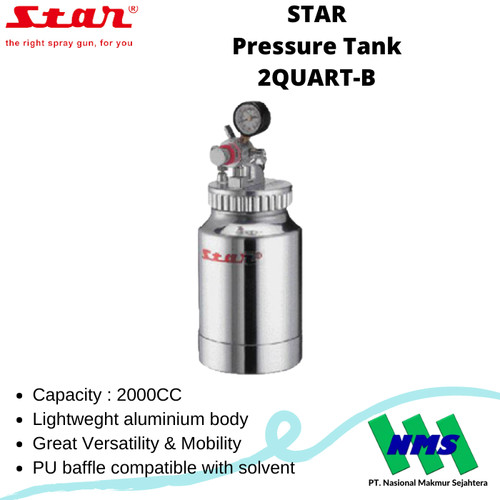 STAR Pressure Feed Tank 2QUART-B Vacuum Tank 2QT-B