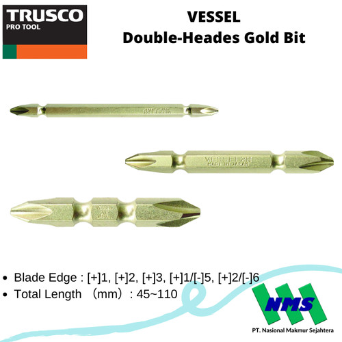 Trusco 125-2518 VESSEL Double-Heades Gold Bit