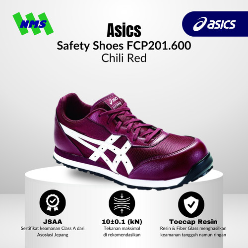 Sepatu Safety ASICS FCP201.600 Winjob Protective Sneakers ​​Chili Red