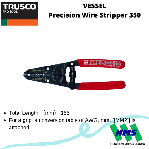 Trusco 124-8294 VESSEL Precision Wire Stripper 350