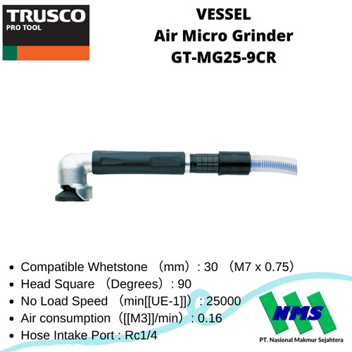 Trusco 124-7158 VESSEL Air Micro Grinder GT-MG25-9CR Gerinda Angin