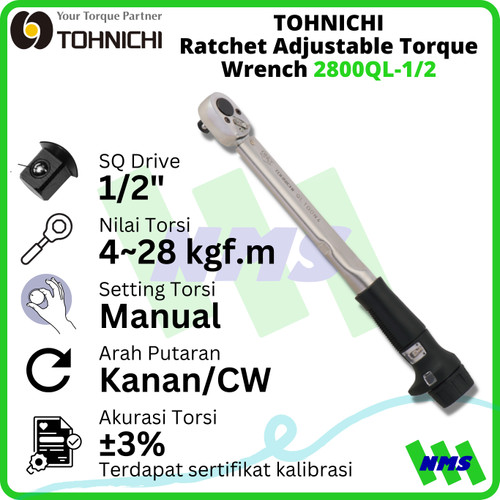 Kunci Torsi TOHNICHI 2800QL-1/2 400-2800 kgf.cm Torque Wrench