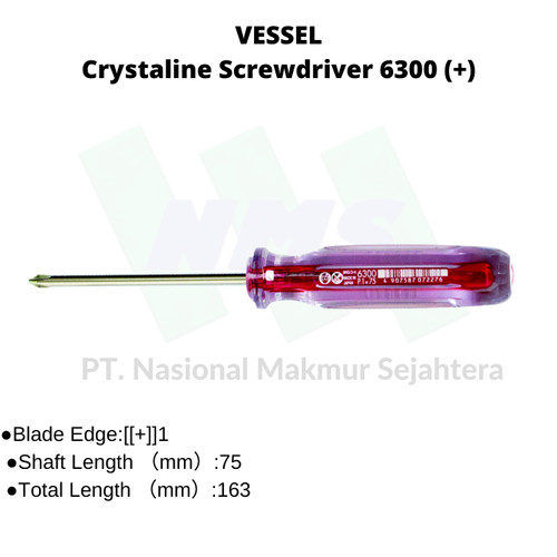 Trusco 124-6518 VESSEL Crystaline Screwdriver 6300 Obeng Plus (+)