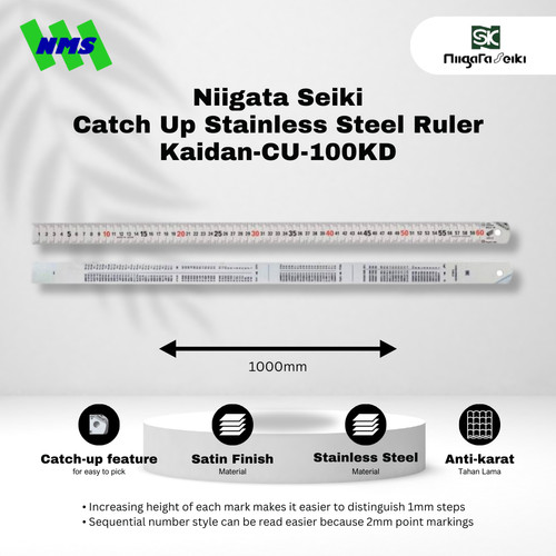 Niigata Seiki (SK) Metal Ruler CU-100KD Penggaris