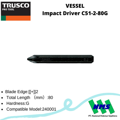 TRUSCO 124-5619 VESSEL Impact Driver C51-2-80G