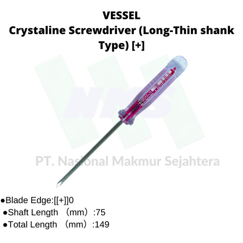 TRUSCO 124-5503 VESSEL Crystaline Screwdriver 6100 Obeng Plus (+)