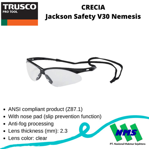 TRUSCO 469-5593 CRECIA Jackson Safety Glasses V30 Nemesis Kacamata