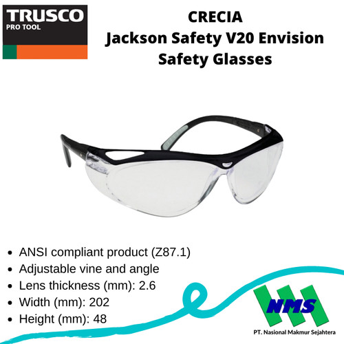 TRUSCO 436-1024 CRECIA Jackson Safety V20 Envision Glasses Kacamata