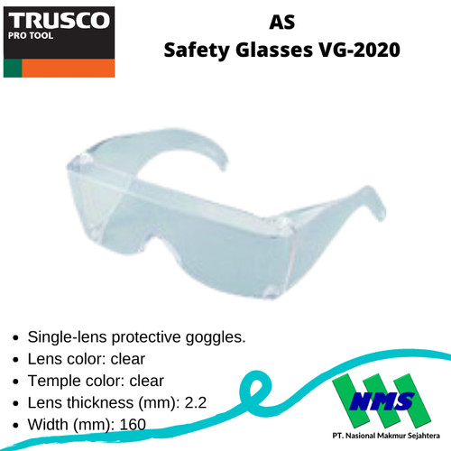 TRUSCO 818-8093 AS Safety Glasses VG-2020