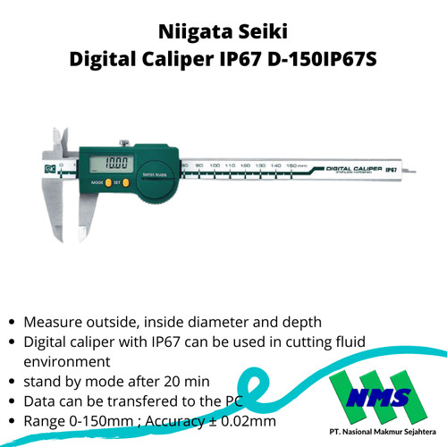 Niigata Seiki Digital Caliper IP67 D-150IP67S