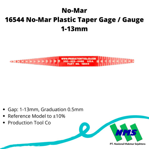 16544 No-Mar Plastic Taper Gage / Gauge 1-13mm