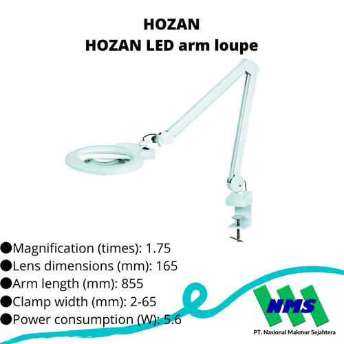 Kaca Pembesar LED TRUSCO 474-0017 HOZAN LED arm loupe