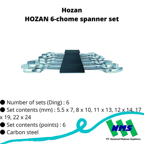 TRUSCO 325-8564 HOZAN 6-chome spanner set W-521