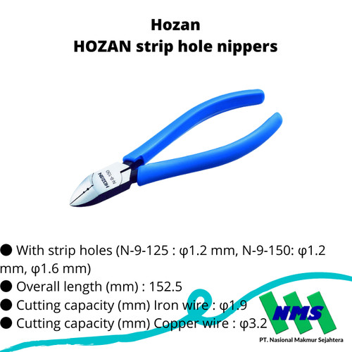 TRUSCO 323-8920 HOZAN strip hole nippers N-9-150