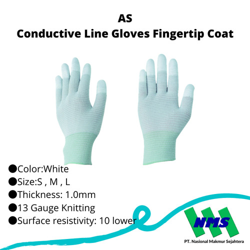 TRUSCO 819-3102 AS Conductive Line Gloves Fingertip Coat