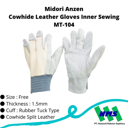 TRUSCO 819-2527 Cowhide Leather Gloves Inner Sewing MT-104