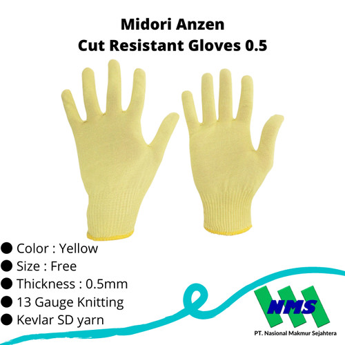 TRUSCO 819-2518 MIDORI ANZEN Cut Resistant Gloves MK-SD15G