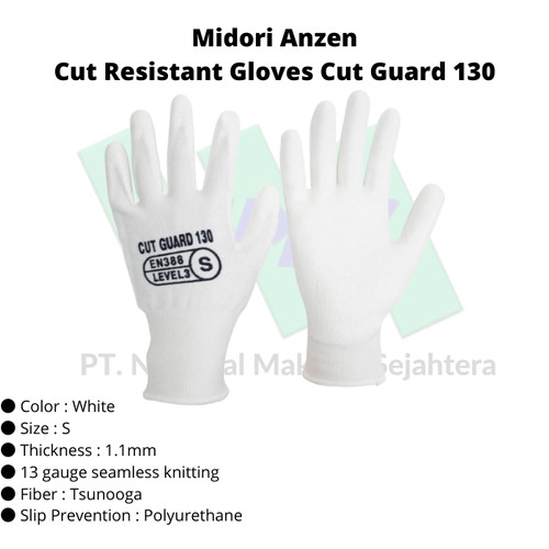 Cut Resistant Safety Gloves Cut Guard Midori Anzen 130 TRUSCO 447-7693