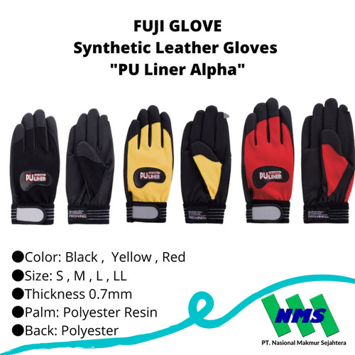 TRUSCO 334-4959 Synthetic Leather Gloves "PU Liner Alpha"