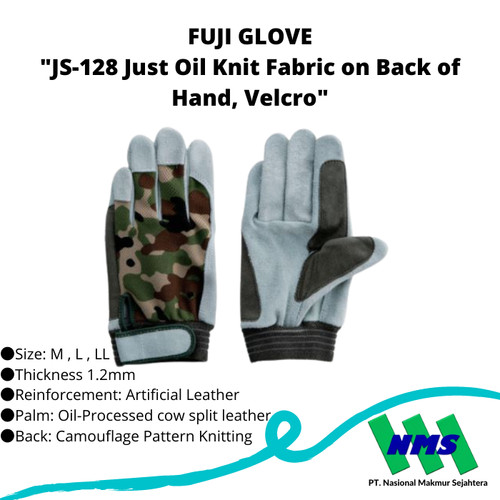 TRUSCO 422-7212 "JS-128 Just Oil Knit Fabric on Back of Hand, Velcro"