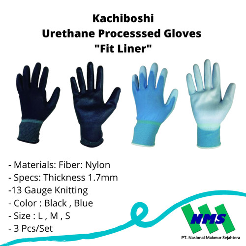 TRUSCO 808-6757 Urethane Processed Gloves "Fit Liner" 3 Pcs