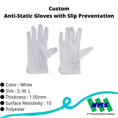 TRUSCO 295-4737 Anti-Static Gloves with Slip Preventation