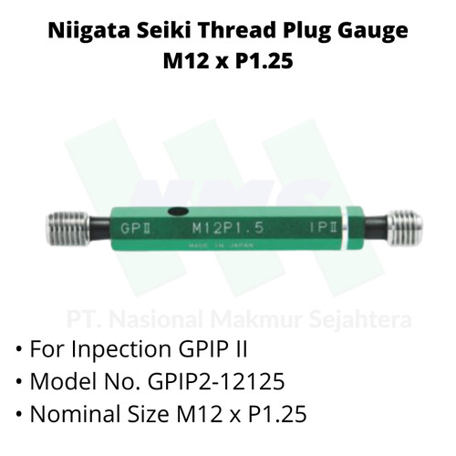 Niigata Seiki Thread Plug Gauge M12xP1.25