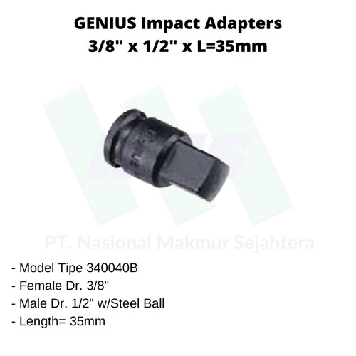 Impact Adapters 3/8" F x 1/2" M x L=35mm