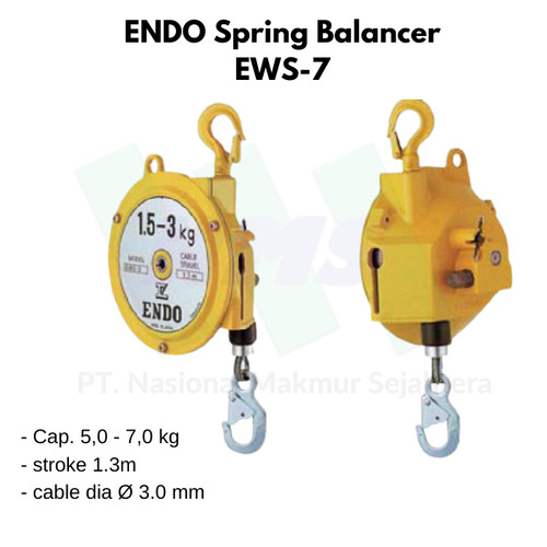 Spring Balancer Cap. 5-7kg stroke 1.3m ENDO EWS-7