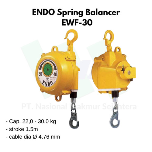 Spring Balancer Cap. 22-30kg stroke 2.5m ENDO ELF-30