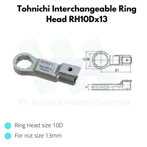 Tohnichi Interchangeable Ring Head RH10Dx13