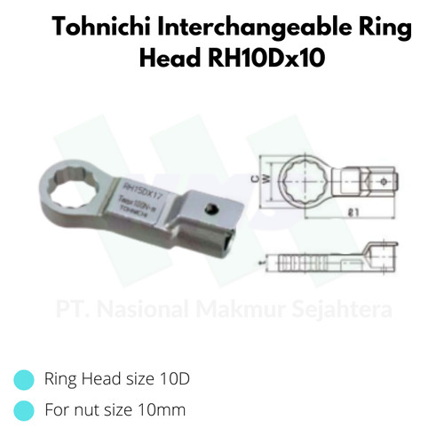 Tohnichi Interchangeable Ring Head RH10Dx10