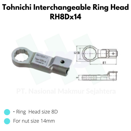 Tohnichi Interchangeable Ring Head RH8Dx14